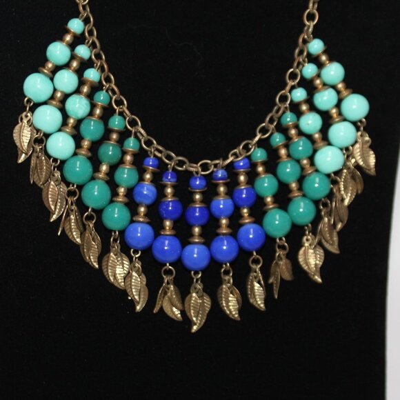 Lucky Brand Beaded and Leaf Necklace - Picture 2 of 6